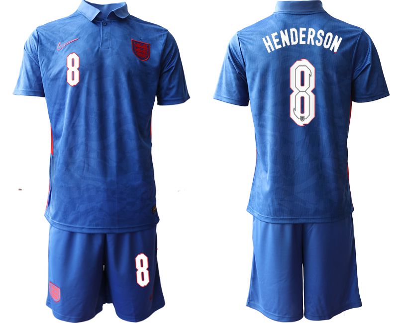 Men 2020-2021 European Cup England away blue #8 Nike Soccer Jersey->england jersey->Soccer Country Jersey